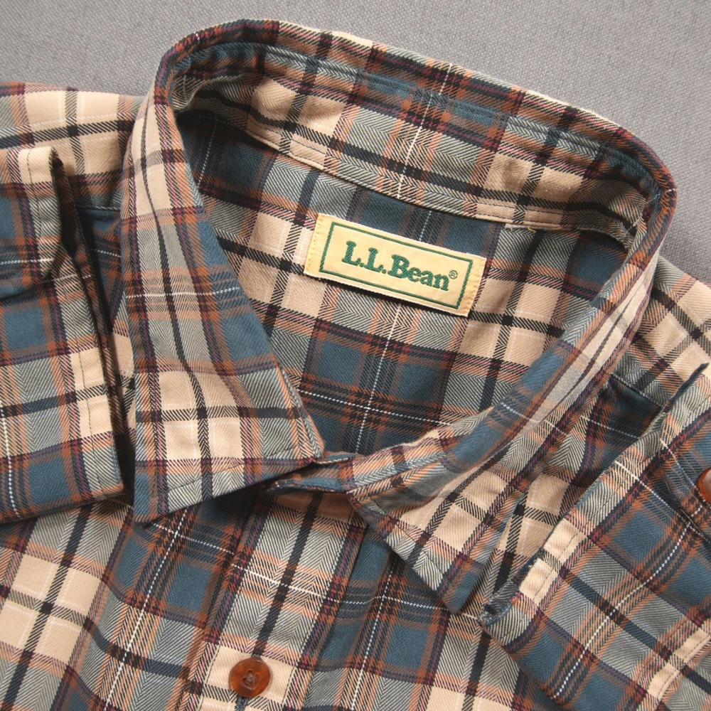 Vinatge USA LL Bean Plaid Men Shirt XL College Preppy Boho Retro Office Work Ivy
